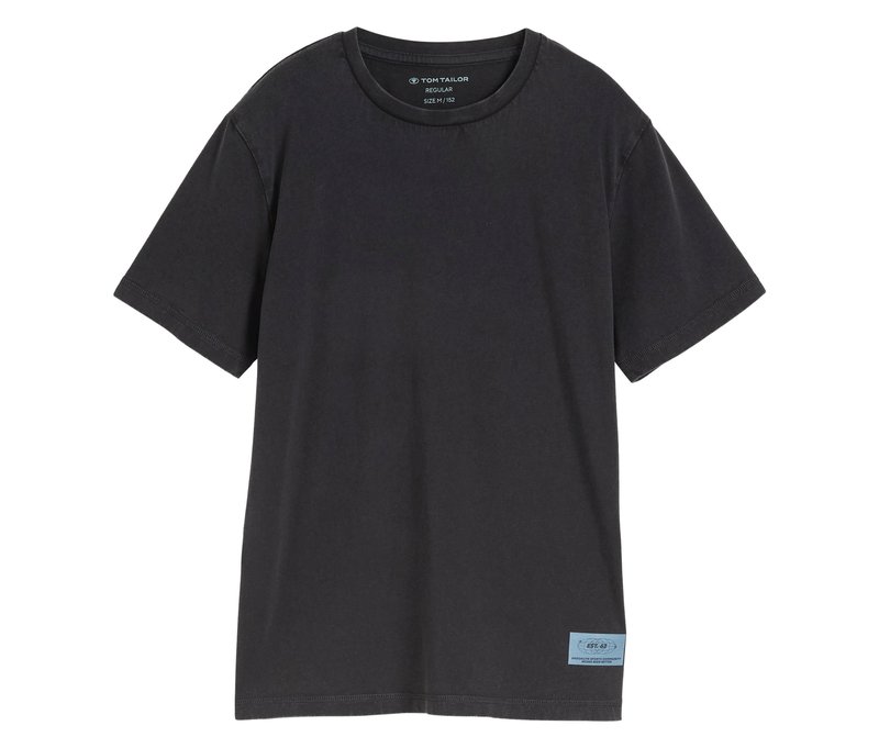 Tom Tailor Kinder-Basic-T-Shirt mit Acid-Wash-Optik - Jungen - Gr. 152 - grau
