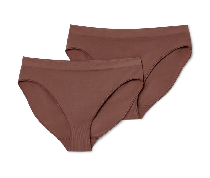 Tchibo - 2 Seamless Slips - Damen - Gr. L - braun
