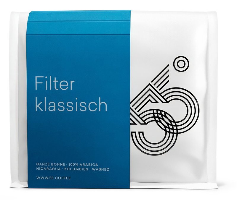 55 Degrees - Filter klassisch - 250 g Ganze Bohne - Intensität: 3/6
