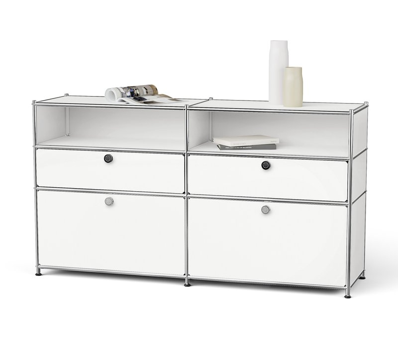 Tchibo - Sideboard Metall »Cn3« mit 2 Klappenfächern - 152x40x84,5cm - chrom - Stahl / Aluminium / Kunststoff