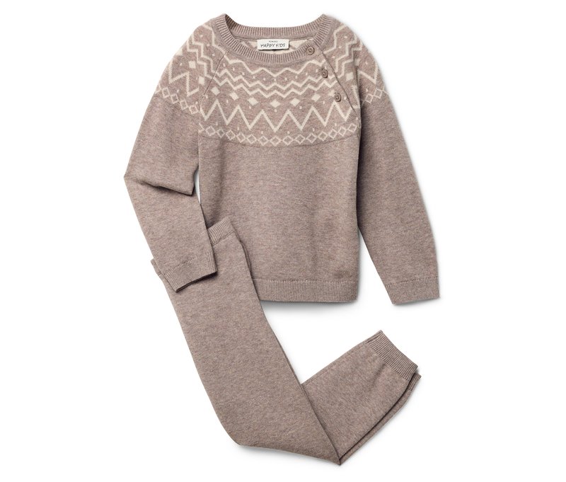 Tchibo - Baby-Strickkombi - Kinder - Gr. 98/104 - creme/jacquard