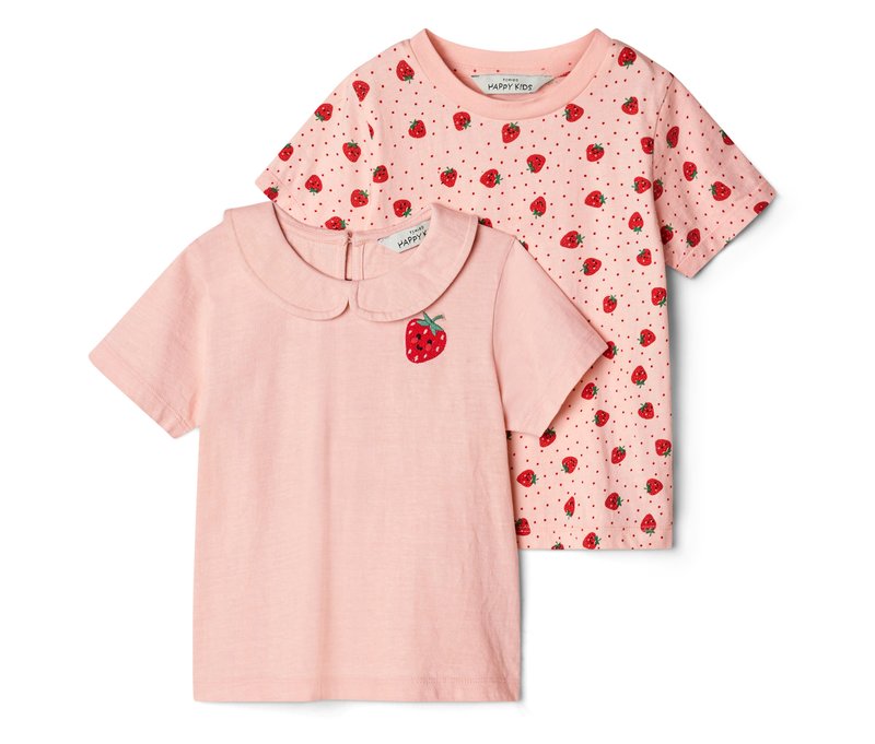 Tchibo - 2 Kinder-T-Shirts - Mädchen - Gr. 98/104 - hellrosa