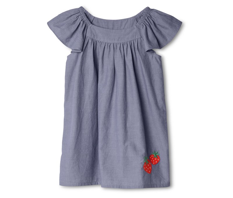 Tchibo - Kinder-Webkleid - Mädchen - Gr. 122/128 - blau