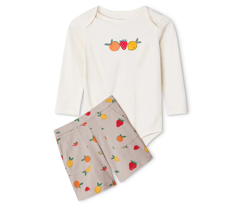 Tchibo - Baby-Set: Body und Shorts - Kinder - Gr. 98/104 - creme