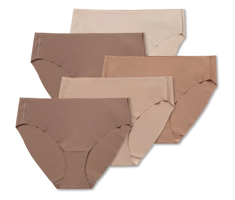 Tchibo - 5 Magic-Cut-Slips - Damen - Gr. M - beige