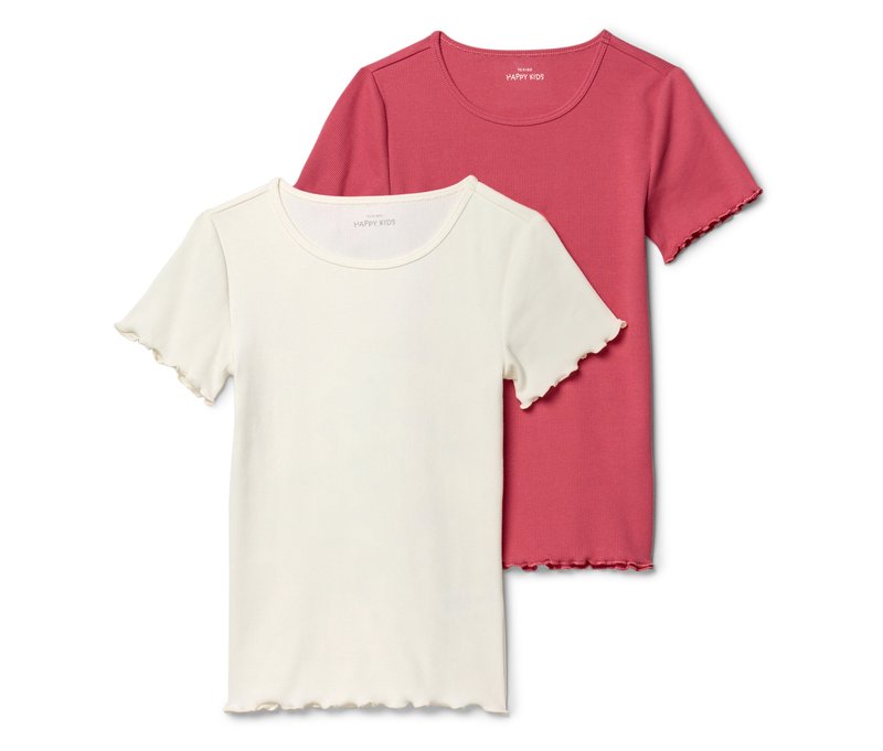 Tchibo - 2 Kinder-Rippshirts - Mädchen - Gr. 158/164 - weiß