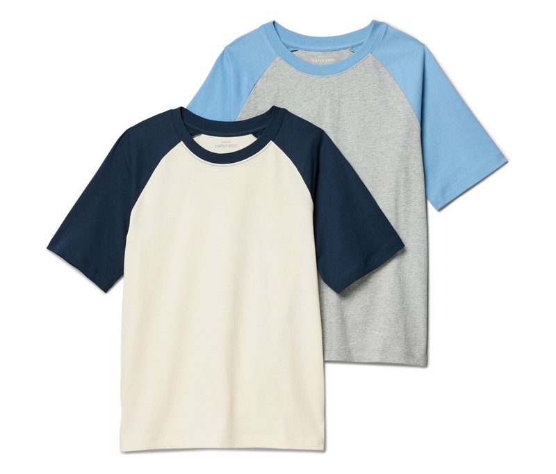 Tchibo - 2 Kinder-T-Shirts mit Raglanärmeln - Jungen - Gr. 146/152 - dunkelblau