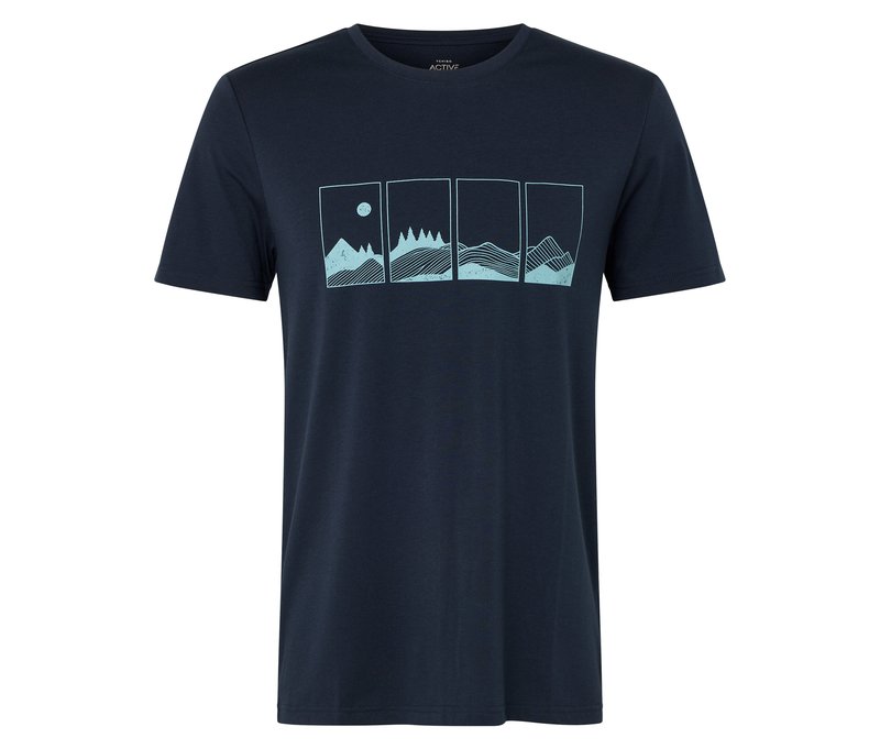Tchibo - Outdoor-T-Shirt - Herren - Gr. S - dunkelblau/print