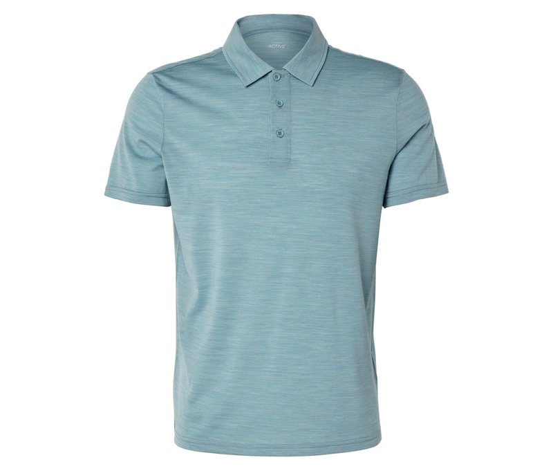 Tchibo - Poloshirt mit Merinowolle - Herren - Gr. L - türkis