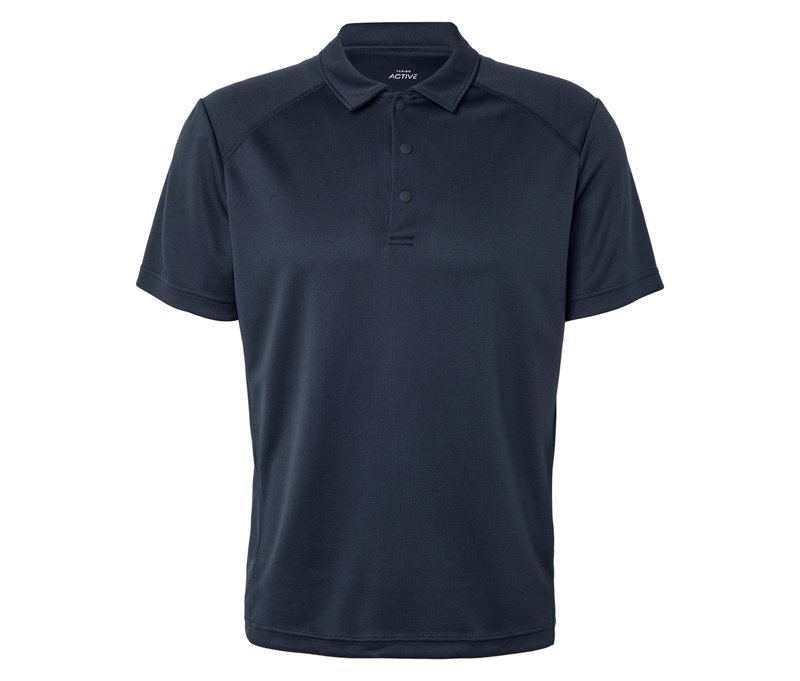 Tchibo - Poloshirt mit Merinowolle - Herren - Gr. L - dunkelblau