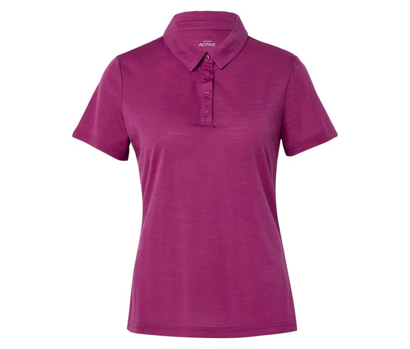 Tchibo - Sport-Poloshirt mit Merinowolle - Damen - Gr. XL - pink