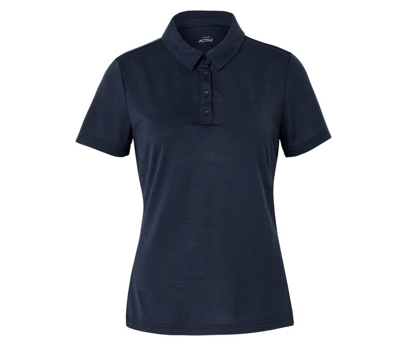 Tchibo - Sport-Poloshirt mit Merinowolle - Damen - Gr. XL - dunkelblau