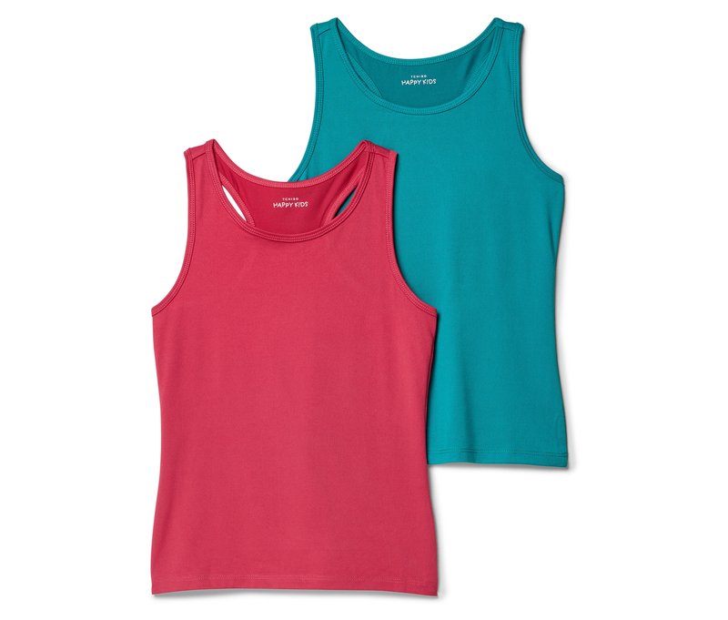 Tchibo - 2 Kinder-Sport-Tops - Mädchen - Gr. 122/128 - türkis