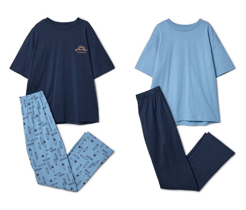 Tchibo - 2 Kinder-Kurzarm-Pyjamas - Jungen - Gr. 134/140 - dunkelblau