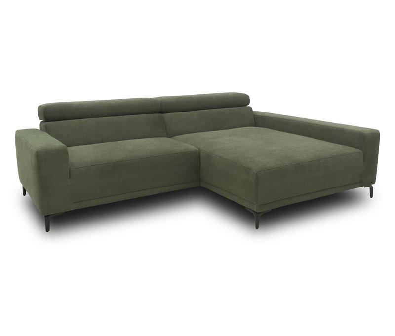 Domo Sofa »Malmö« - 248x172x72cm - dunkelgrün - Polyester / Acryl / Holz
