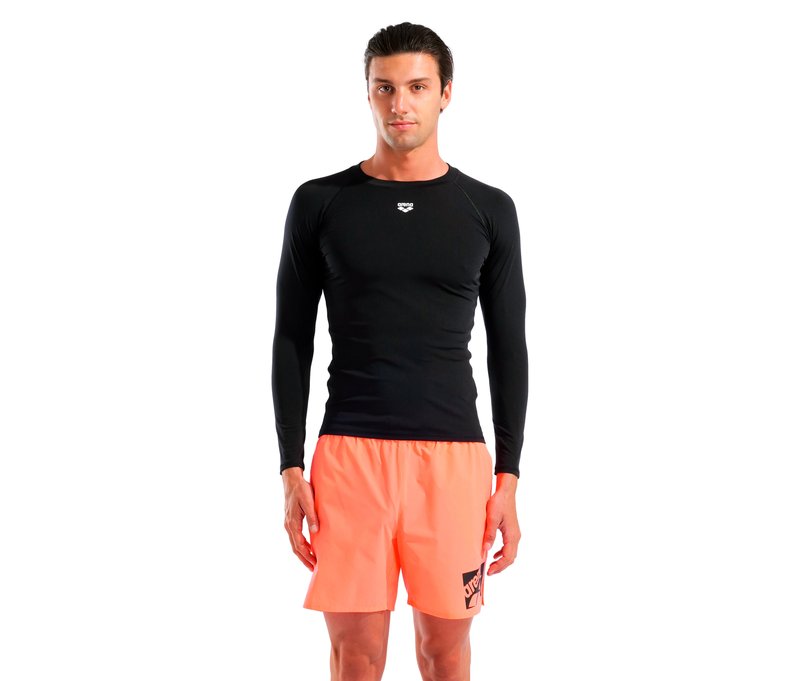 arena Herren-UV-Schutz-Rash-Allover-Langarm-Schwimmshirt - Herren - Gr. XL - schwarz