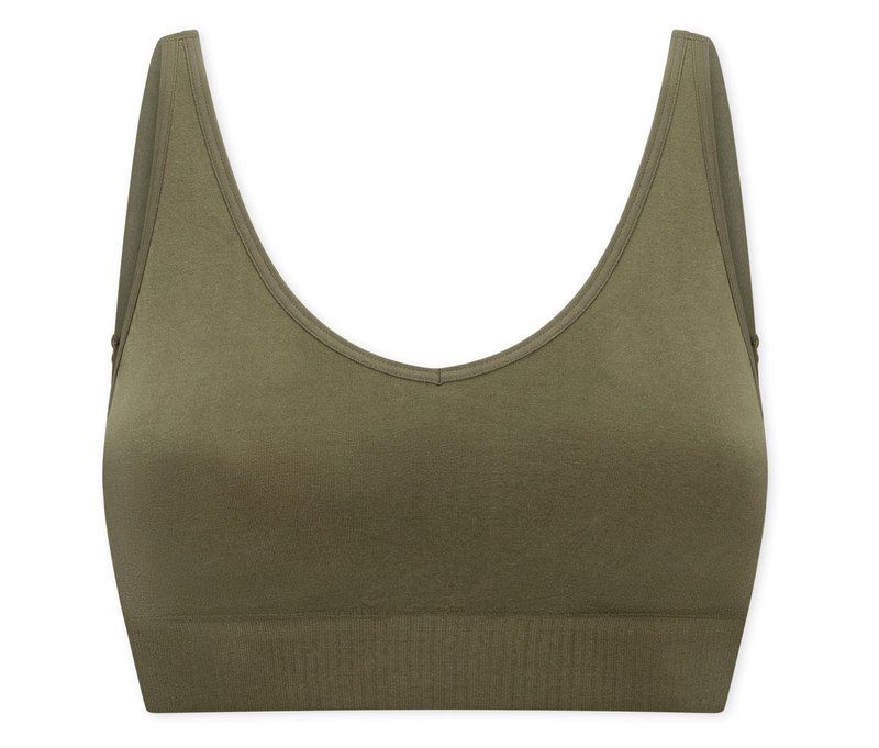 Schiesser Soft-BH mit Pads - Damen - Gr. L - khaki