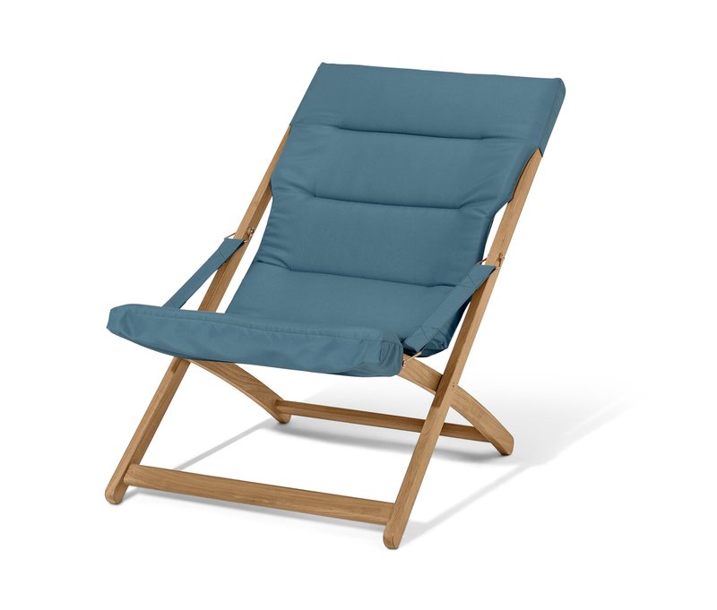 Tchibo - Zusammenklappbarer Gartensessel - 64x98,5x79cm - blau - Akazienholz / Polyester / Polyurethan