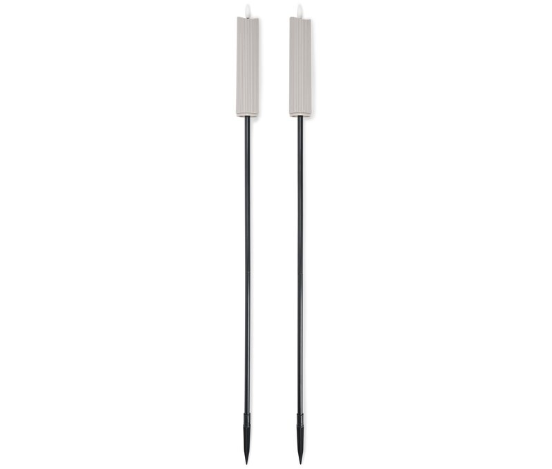 Tchibo - 2 LED-Gartenfackeln - grau