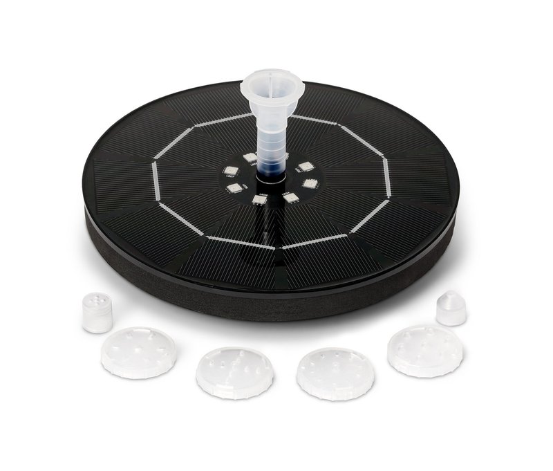 Tchibo - Schwimmender Solar-Springbrunnen mit Akku und LED-Beleuchtung - schwarz