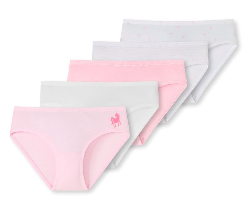 5 Schiesser Kinder-Slips - Mädchen - Gr. 104 - weiß