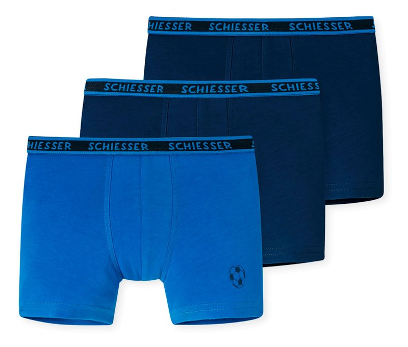 3 Schiesser Kinder-Slipboxer - Jungen - Gr. 128 - dunkelblau
