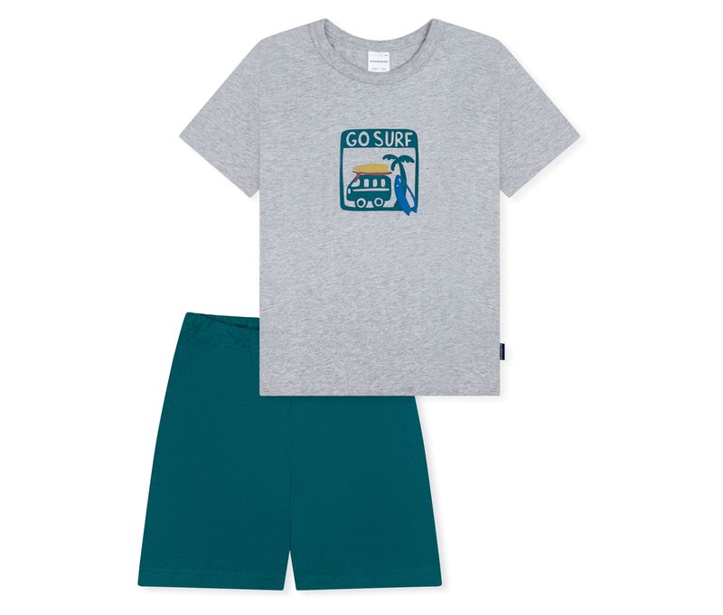 Schiesser Kurzer Kinder-Pyjama - Jungen - Gr. 116 - grau