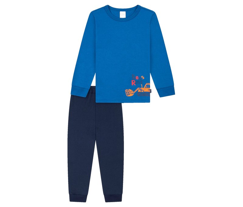 Schiesser Langer Kinder-Pyjama - Jungen - Gr. 104 - dunkelblau