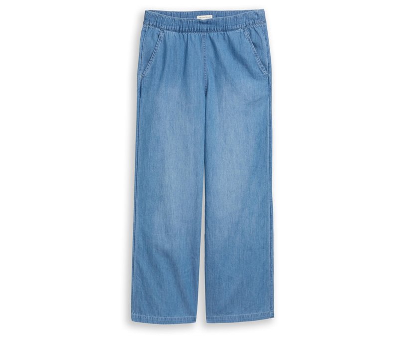 Tom Tailor Kinder-Light-Weight-Wide-Leg-Fit-Jeans - Mädchen - Gr. 128 - dunkelblau