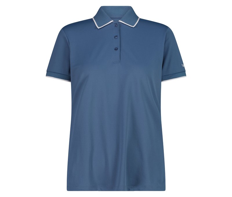 CMP Damen-Poloshirt aus Stretch-Piqué - Damen - Gr. 40 - blau