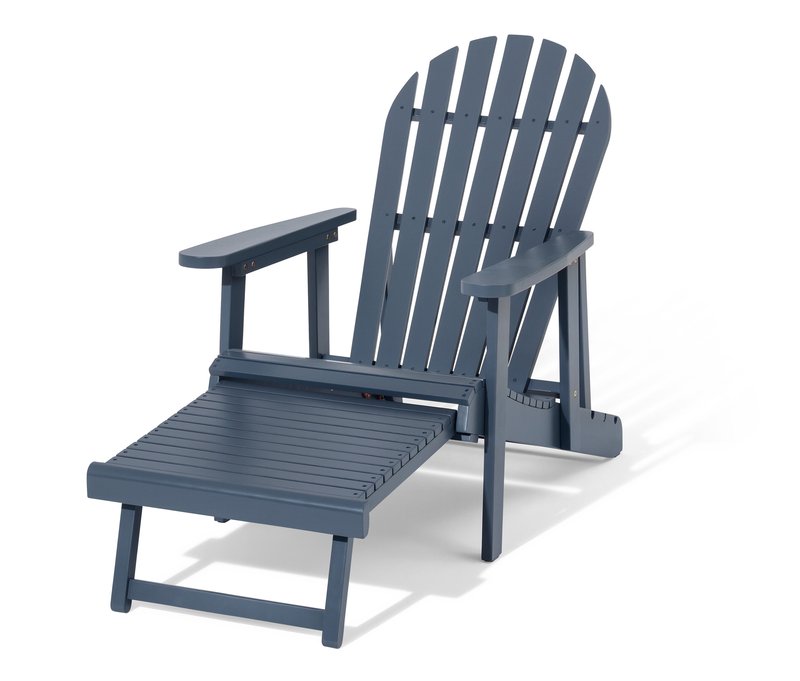Tchibo - Adirondack Relax-Sessel mit ausziehbarer Fußlehne - 97x69x82,3cm - blau - Akazienholz / Stahl / Polypropylen