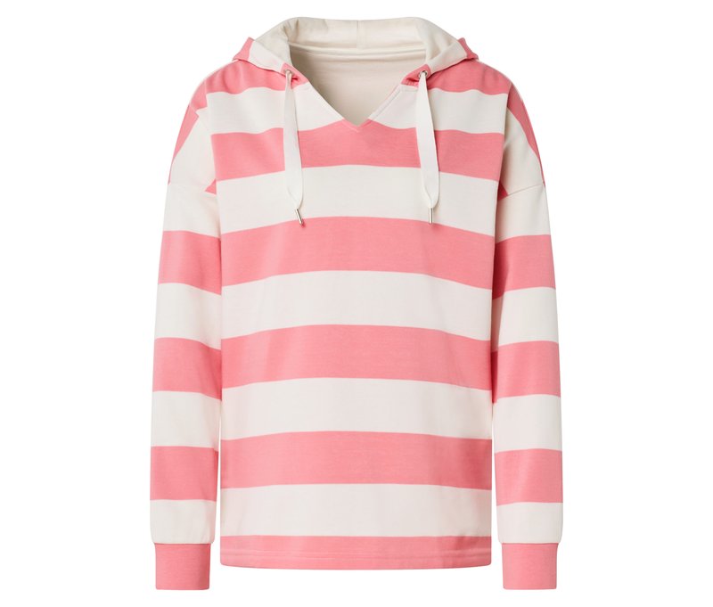 Tchibo - Gestreifter Hoodie - Damen - Gr. L - weiß/gestreift