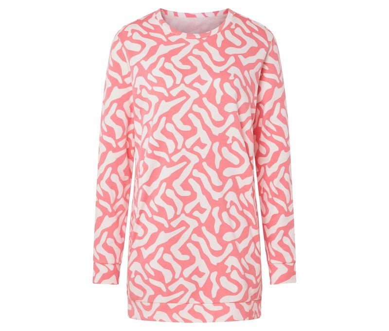 Tchibo - Langes Sweatshirt mit Alloverprint - Damen - Gr. XXL - creme/print