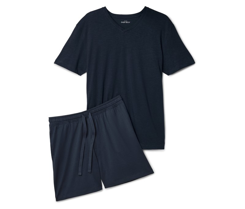 Tchibo - Shorty-Pyjama-Set - Herren - Gr. L - dunkelblau