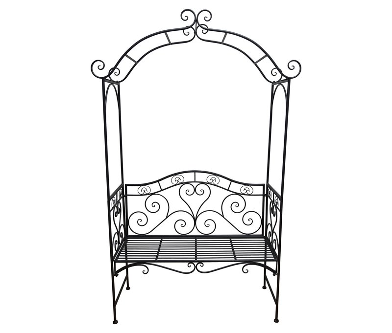 Tchibo - Rosenbogen mit Bank - 124x48x200cm - schwarz - Stahl