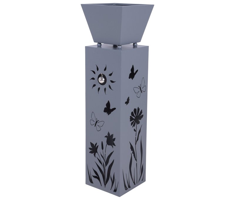 Tchibo - Deko-Pflanzsäule - 22,5x22,5x82cm - grau - Stahl