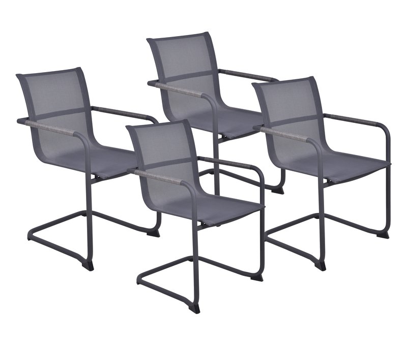 Tchibo - 4 Freischwinger »Kendra« - 57x59x89cm - anthrazit - Edelstahl / Polyethylen