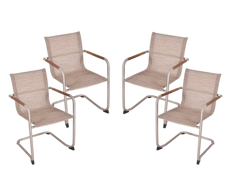 Tchibo - 4 Freischwinger »Nova« - 56x59x85cm - silber - Edelstahl / Polyethylen