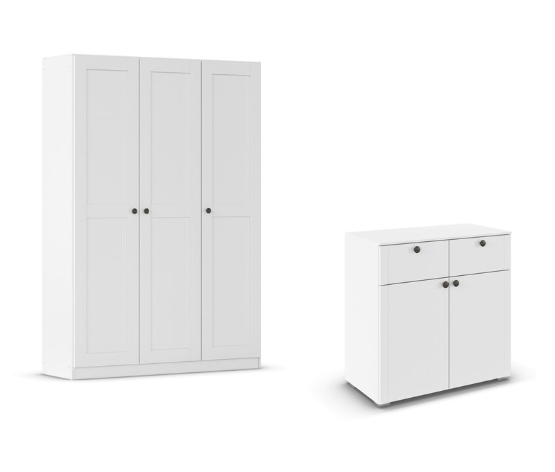 rauch Garderobenschrank und Kommode »Savona« - 136x41x197cm - weiß - Holz / Holz