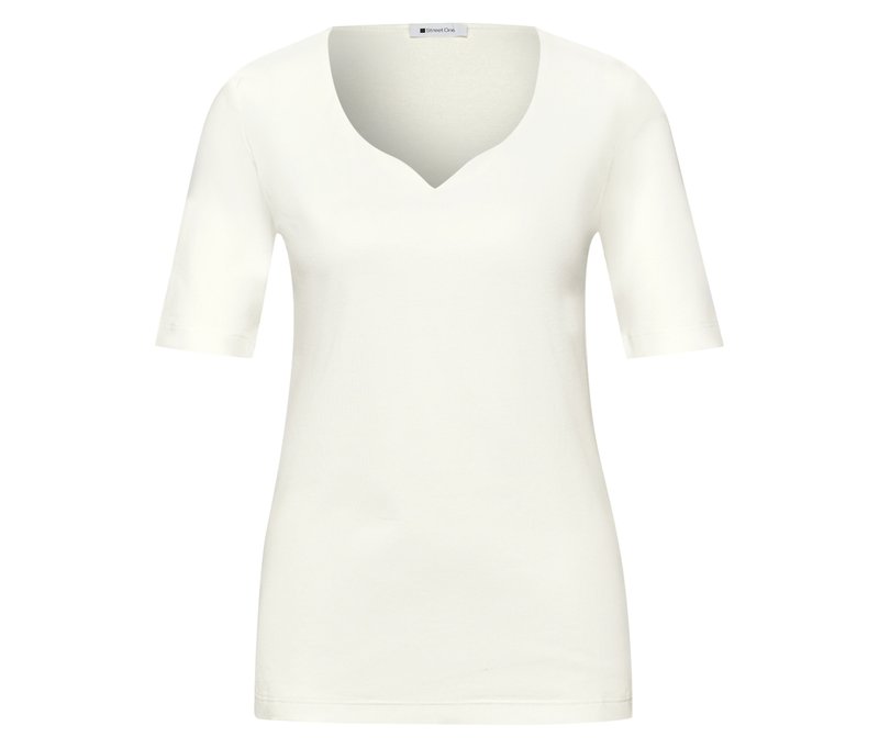 Street One Kurzarmshirt - Damen - Gr. 40 - weiß