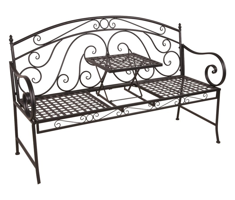 Tchibo - Gartenbank »Saket« - 148x55x96cm - schwarz - Stahl / Eisen