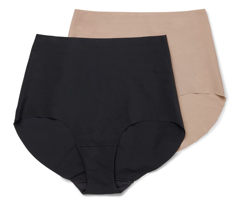 Tchibo - 2 Highwaist-Magic-Cut-Pantys »light shaping« - Damen - Gr. L - schwarz