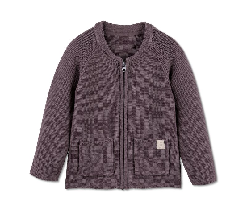 Tchibo - Baumwoll-Strickjacke - Baby - Gr. 62/68 - dunkellila
