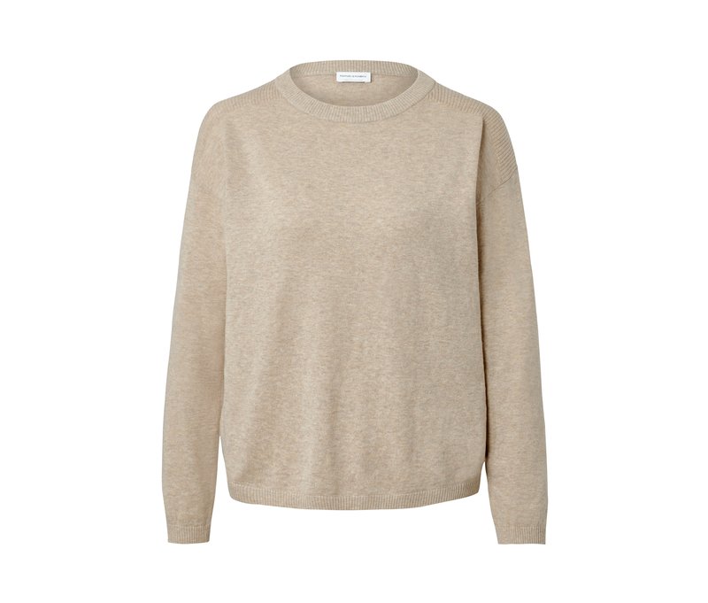 Tchibo - Feinstrickpullover mit Rippdetail - Damen - Gr. S - beige