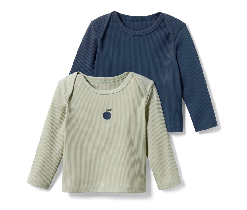 Tchibo - 2 Baby-Langarmshirts - Kinder - Gr. 98/104 - blau