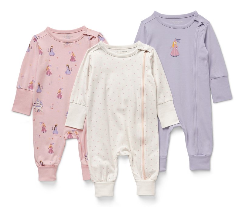 Tchibo - 3 Baby-Pyjamas - Kinder - Gr. 98/104 - creme/print