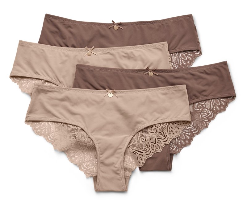 Tchibo - 4 Brazilslips - Damen - Gr. M - braun