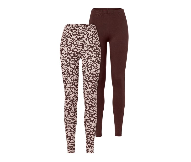 Tchibo - 2 Leggings - Damen - Gr. L - weiß/print