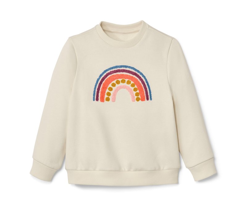 Tchibo - Kinder-Sweater mit Regenbogen-Applikation - Kinder - Gr. 110/116 - creme