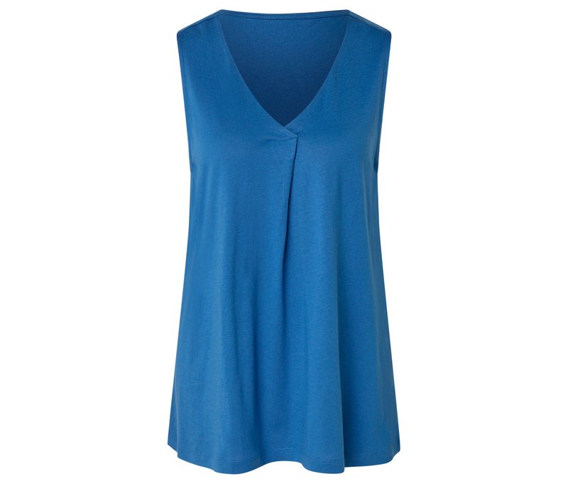 Tchibo - Top mit Falten-Detail - Damen - Gr. M - blau